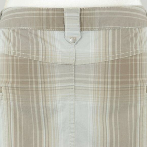 Horny Toad Women's Size 8 Tan Gray Plaid Organic Cotton Woven Mini Skirt - Picture 4 of 8